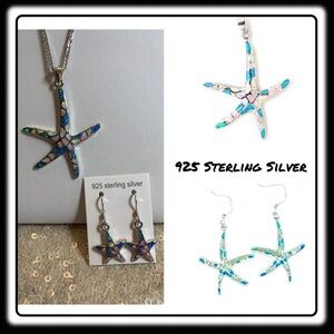 NWT Sterling Silver “Dancing Starfish” opal pendant & earrings 💕💕 new line